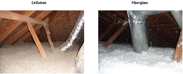 Cellulose and fiber glass insulation